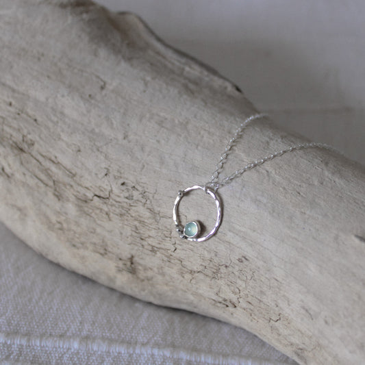 Necklace | Chalcedony Halo